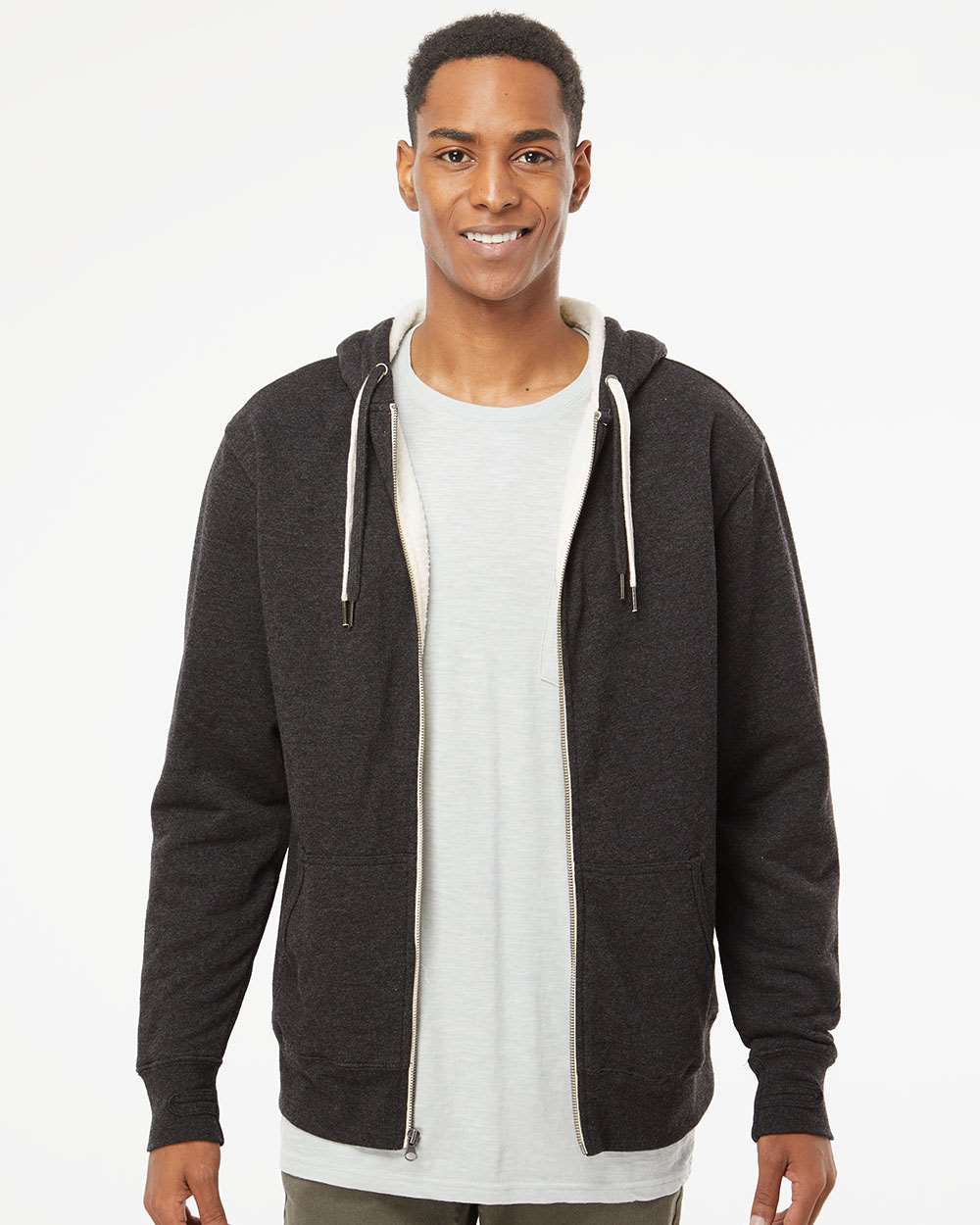 Unisex Heavyweight Sherpa Lined Zip Hood - Independent Trading Company