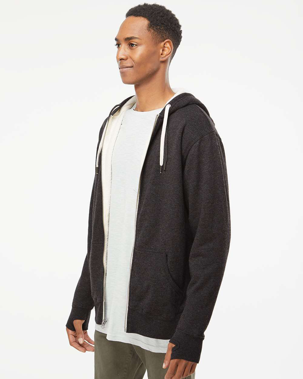 Unisex Heavyweight Sherpa Lined Zip Hood - Independent Trading Company