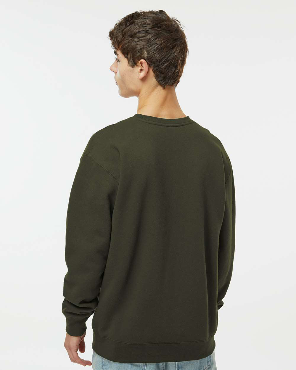 Man wearing a Army 10oz. Heavyweight Crew - Independent Trading Company