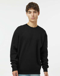 Man wearing a Black color 10oz. Heavyweight Crew - Independent Trading Company