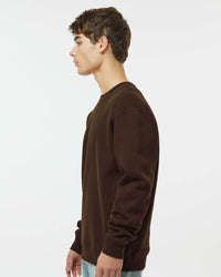 Man wearing a Brown color 10oz. Heavyweight Crew - Independent Trading Company