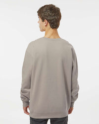 Man wearing a Cement color 10oz. Heavyweight Crew - Independent Trading Company