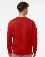 Man wearing a Red color 10oz. Heavyweight Crew - Independent Trading Company