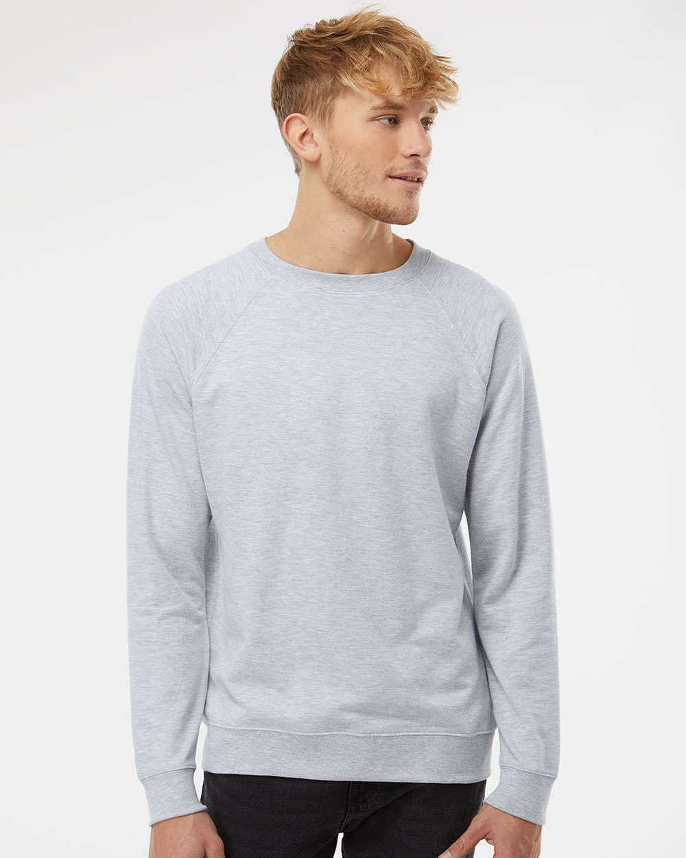 Unisex Lightweight Loopback Terry Crew - Independent Trading Company