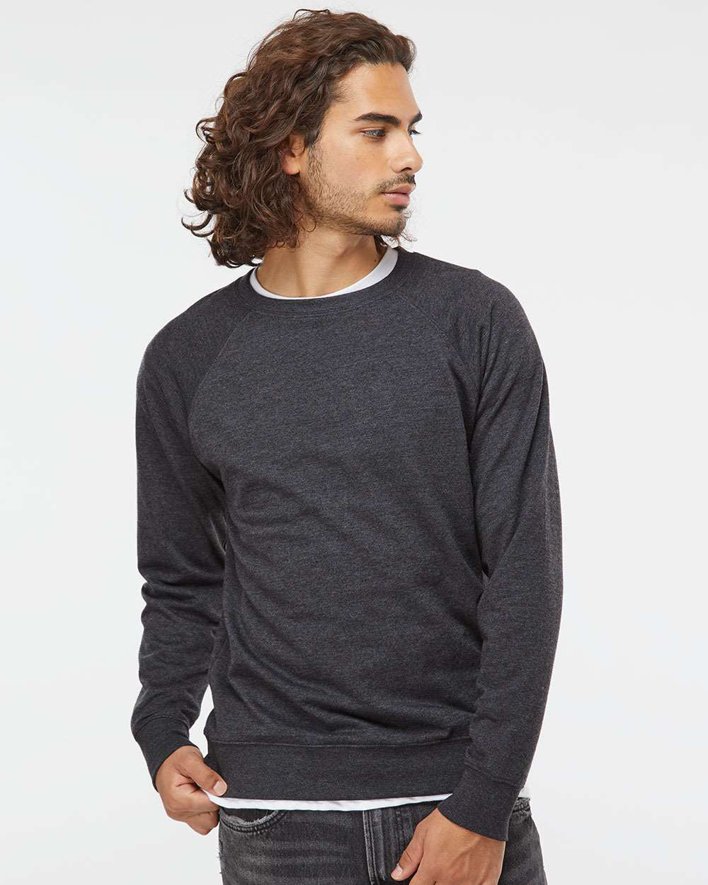 Unisex Lightweight Loopback Terry Crew - Independent Trading Company