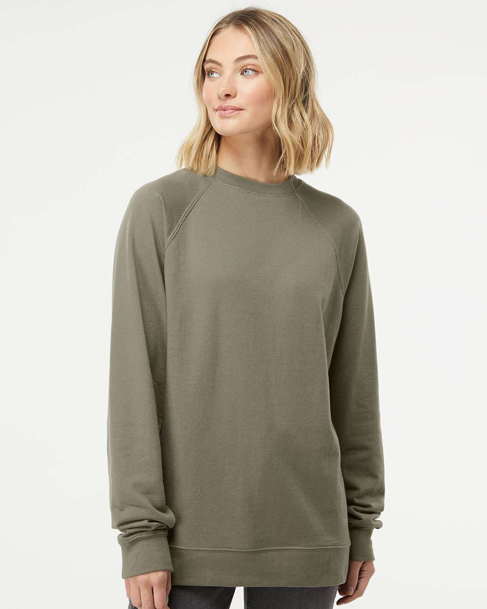 Unisex Lightweight Loopback Terry Crew - Independent Trading Company