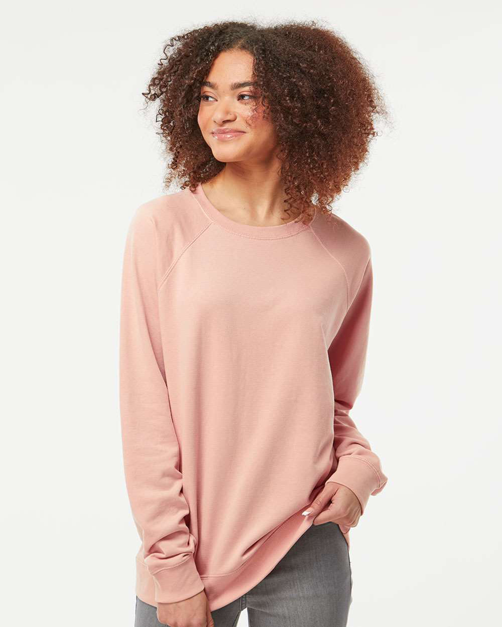 Unisex Lightweight Loopback Terry Crew - Independent Trading Company