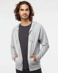 Unisex Lightweight Loopback Terry Zip Hood - Independent Trading Company