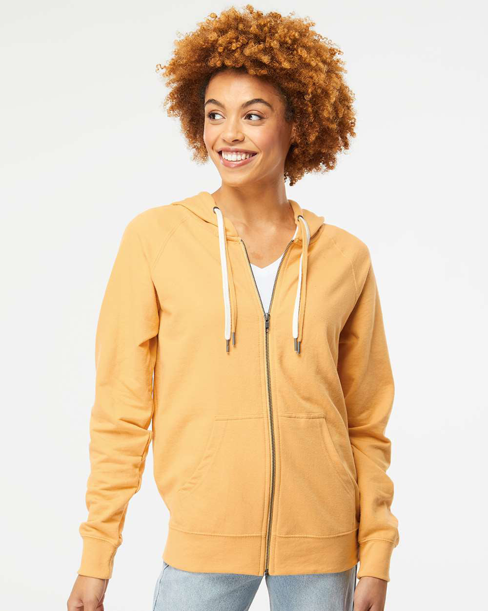 Unisex Lightweight Loopback Terry Zip Hood - Independent Trading Company