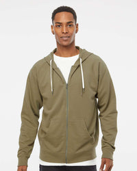 Unisex Lightweight Loopback Terry Zip Hood - Independent Trading Company