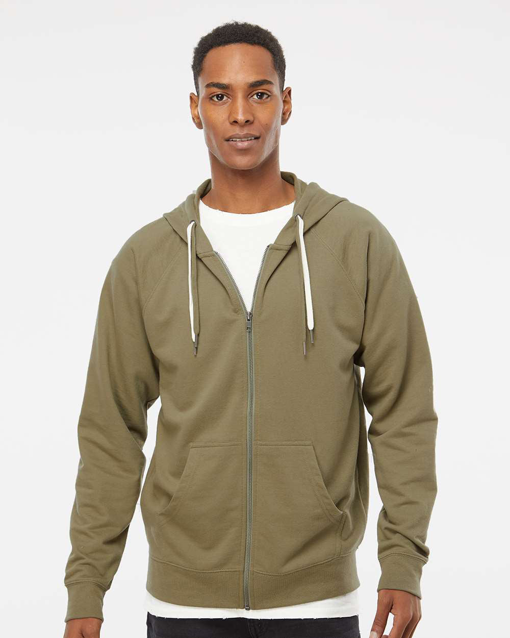 Unisex Lightweight Loopback Terry Zip Hood - Independent Trading Company