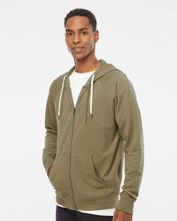 Unisex Lightweight Loopback Terry Zip Hood - Independent Trading Company