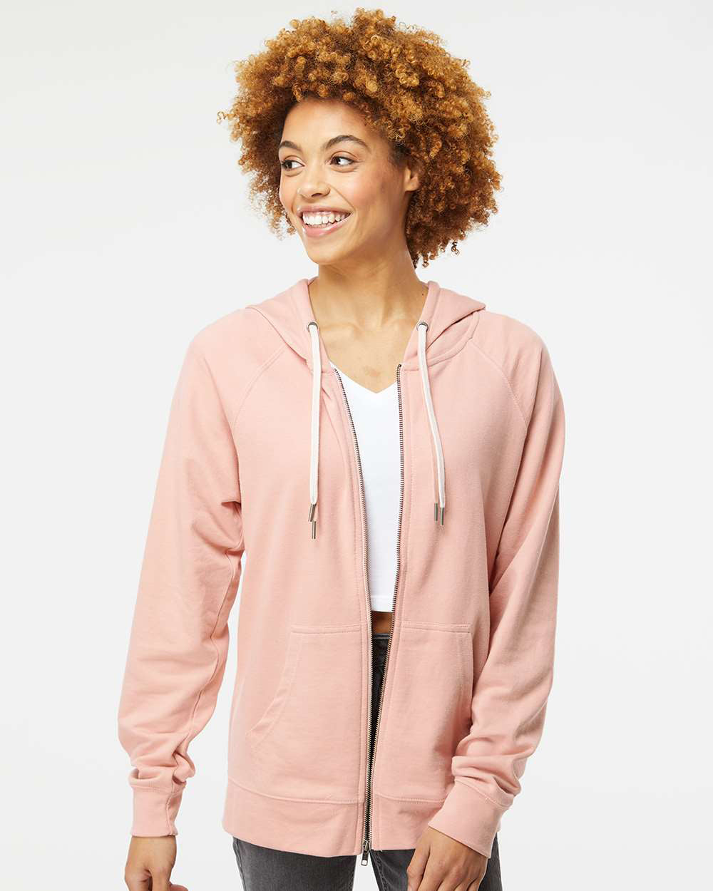 Unisex Lightweight Loopback Terry Zip Hood - Independent Trading Company