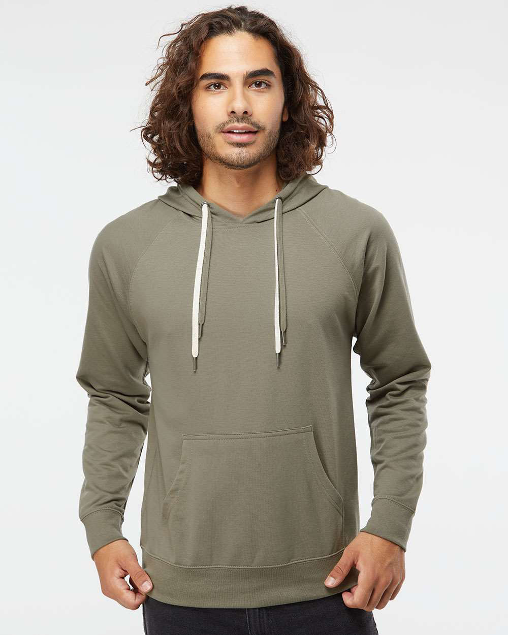 Unisex Lightweight Loopback Terry Hooded Pullover Independent
