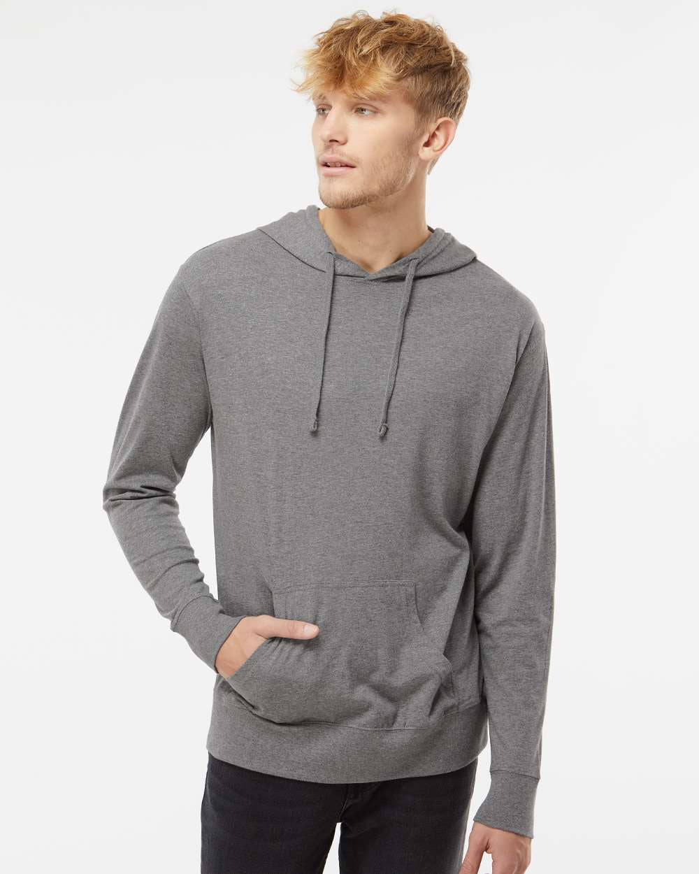 Lightweight Jersey Hooded Pullover - Independent Trading Company