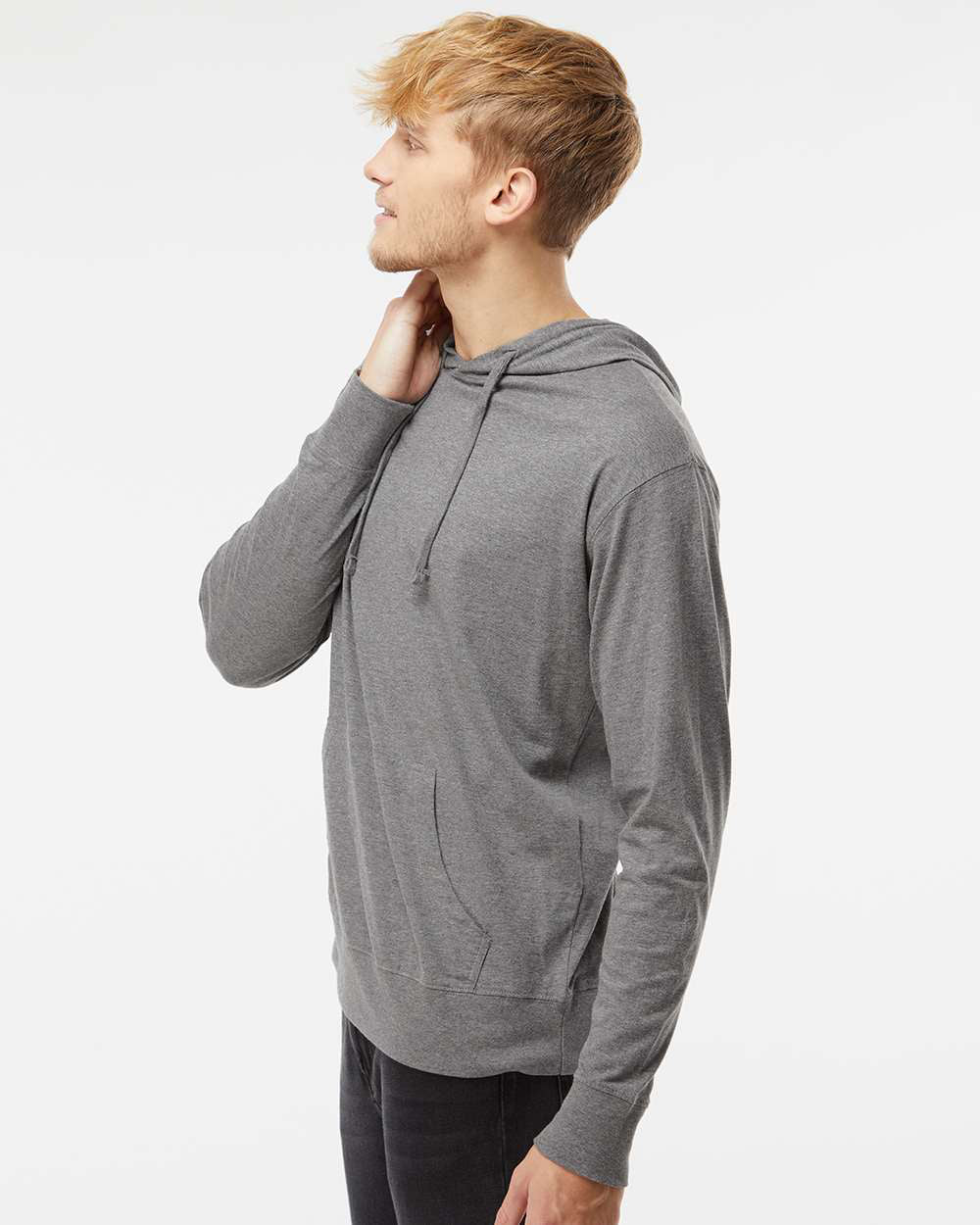 Lightweight Jersey Hooded Pullover - Independent Trading Company
