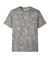 Deadwood Tree Camo PRM12YT youth premium blank short sleeve t-shirt by Independent Trading Co., front view
