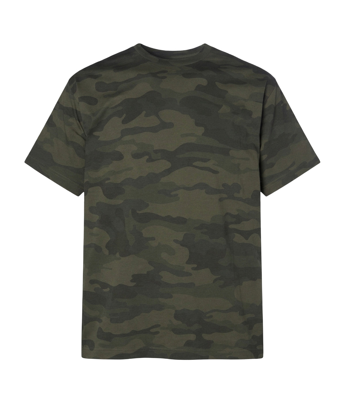 Forest Camo PRM12YT youth premium blank short sleeve t-shirt by Independent Trading Co., front view