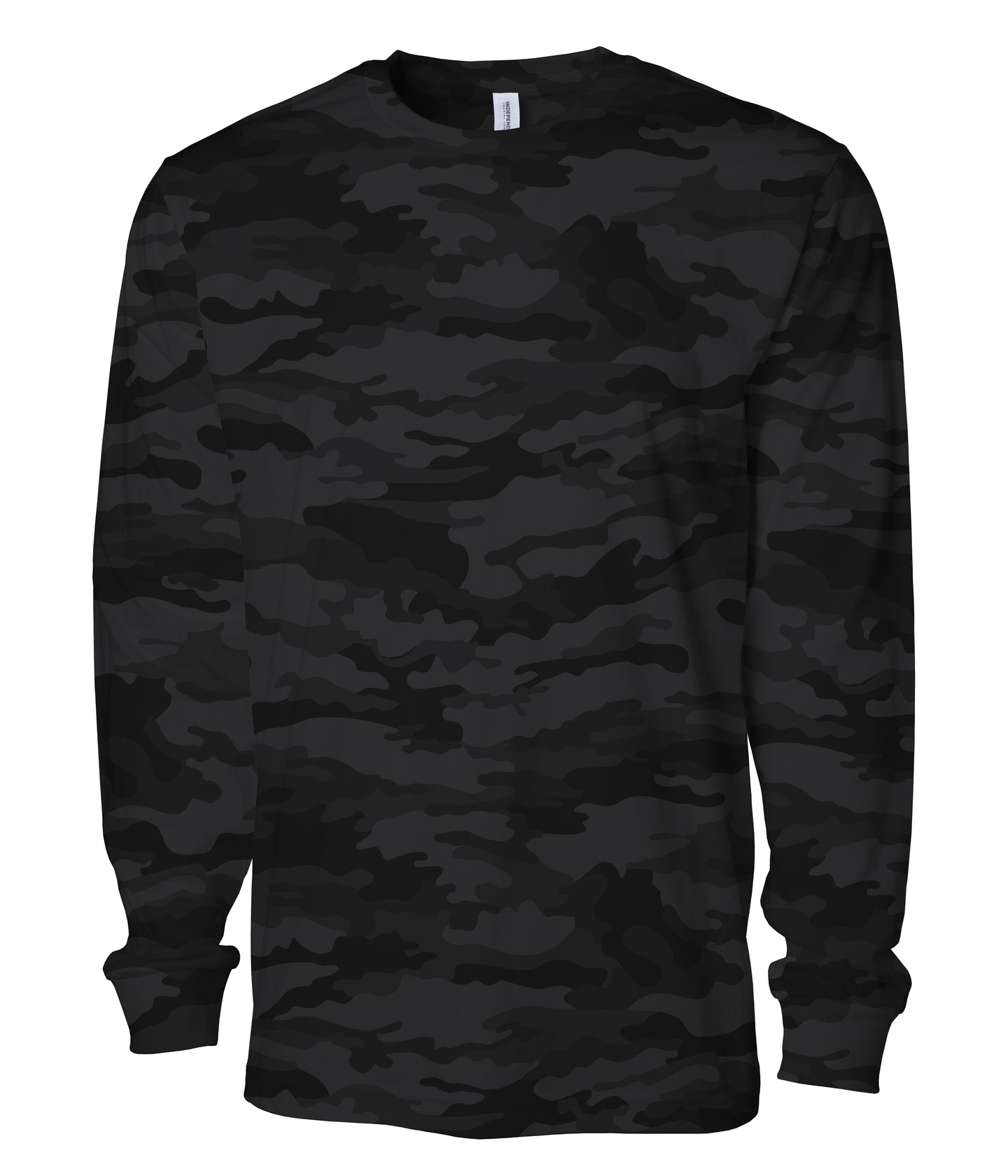 Premium 180gsm Long Sleeve T-Shirt in Black Camo