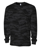 Premium 180gsm Long Sleeve T-Shirt in Black Camo