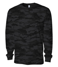 Premium 180gsm Long Sleeve T-Shirt in Black Camo