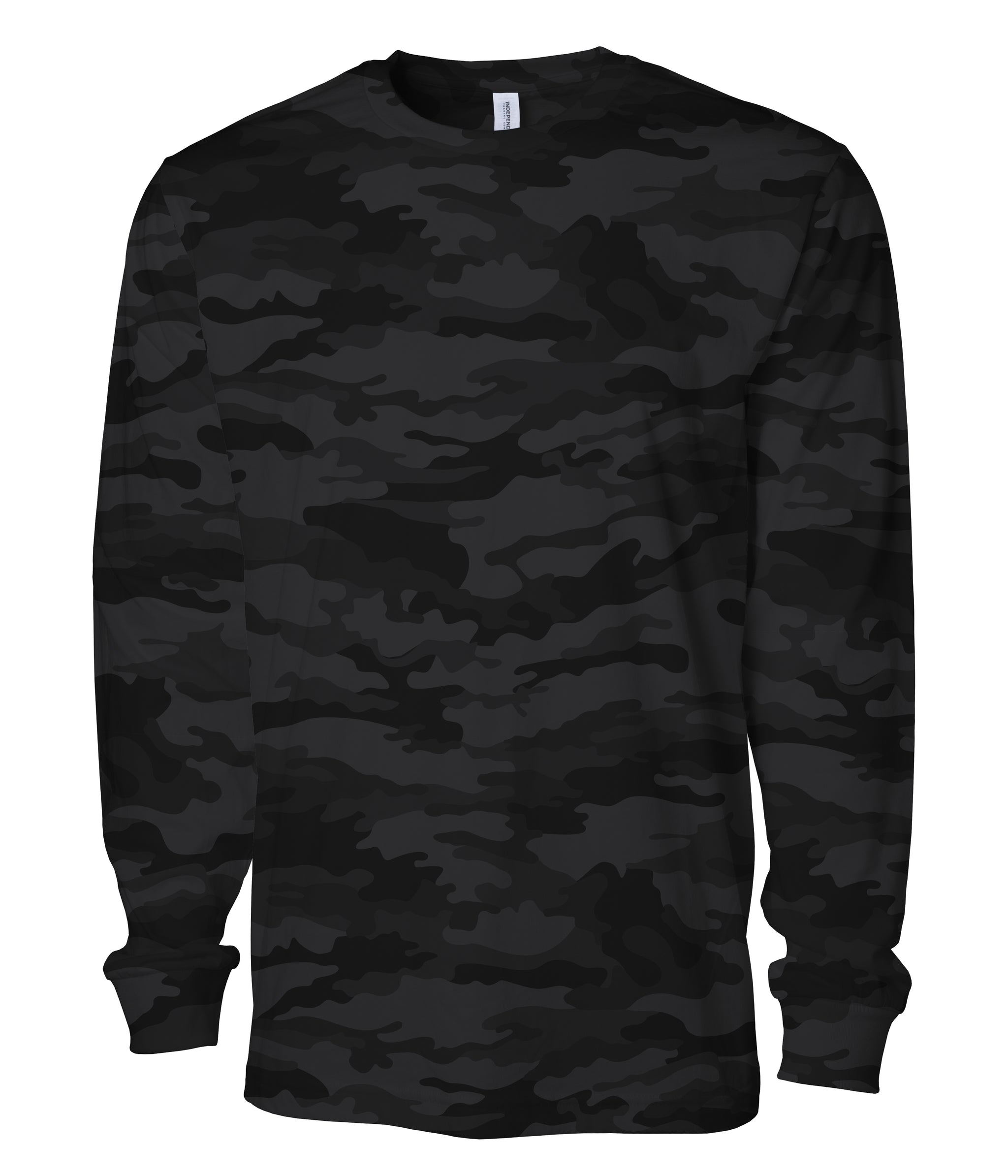 Premium 180gsm Long Sleeve T-Shirt in Black Camo