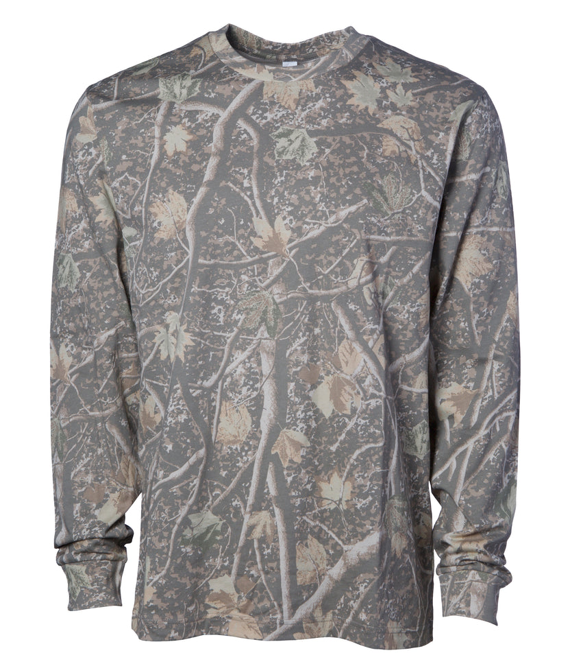 PRM180LST Premium 180gsm Long Sleeve T-Shirt in Deadwood Tree Camo - Independent Trading Company