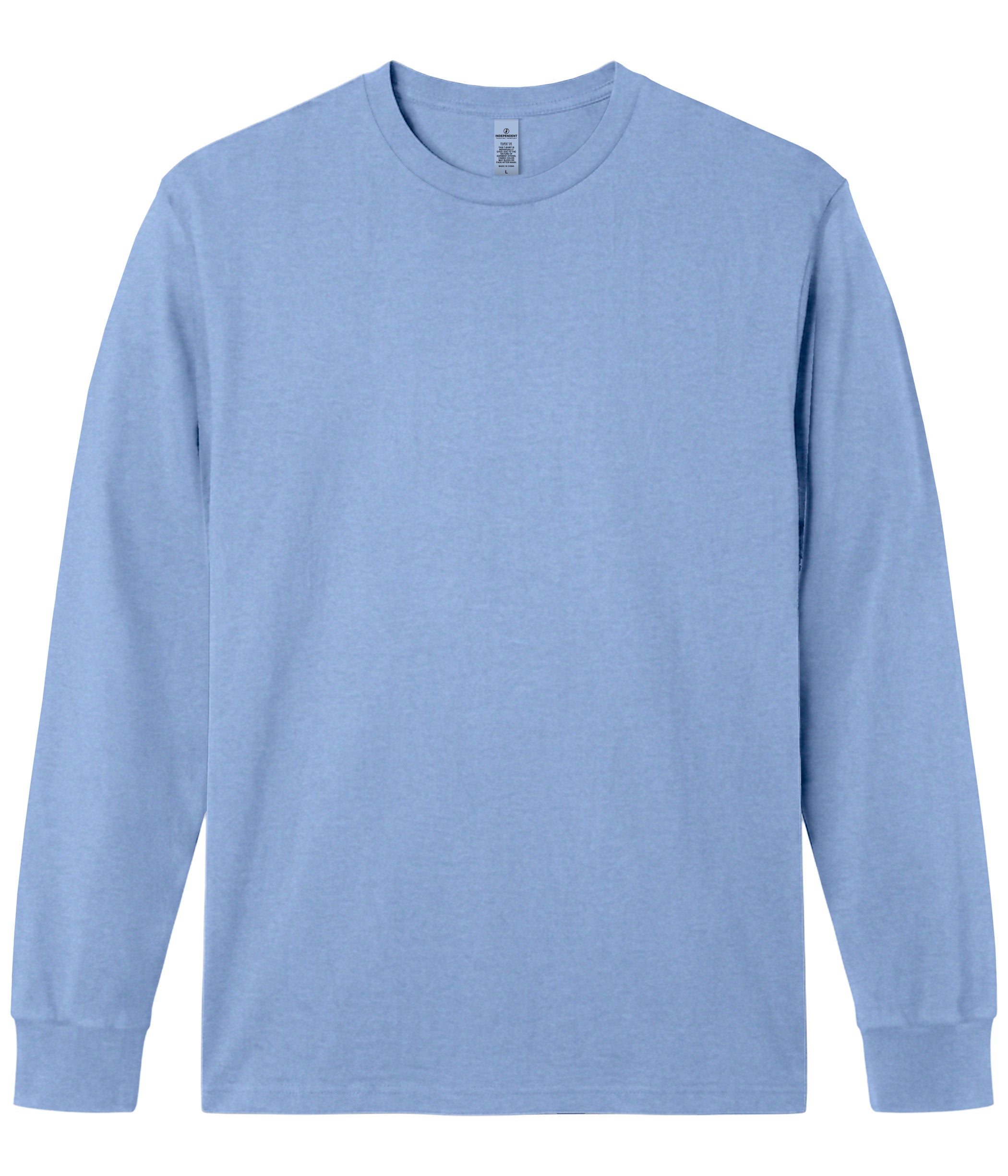 INDEPENDENT 長袖カットソー ライトブルー Premium 180gsm Long Sleeve T-Shirt | Independent Trading Company