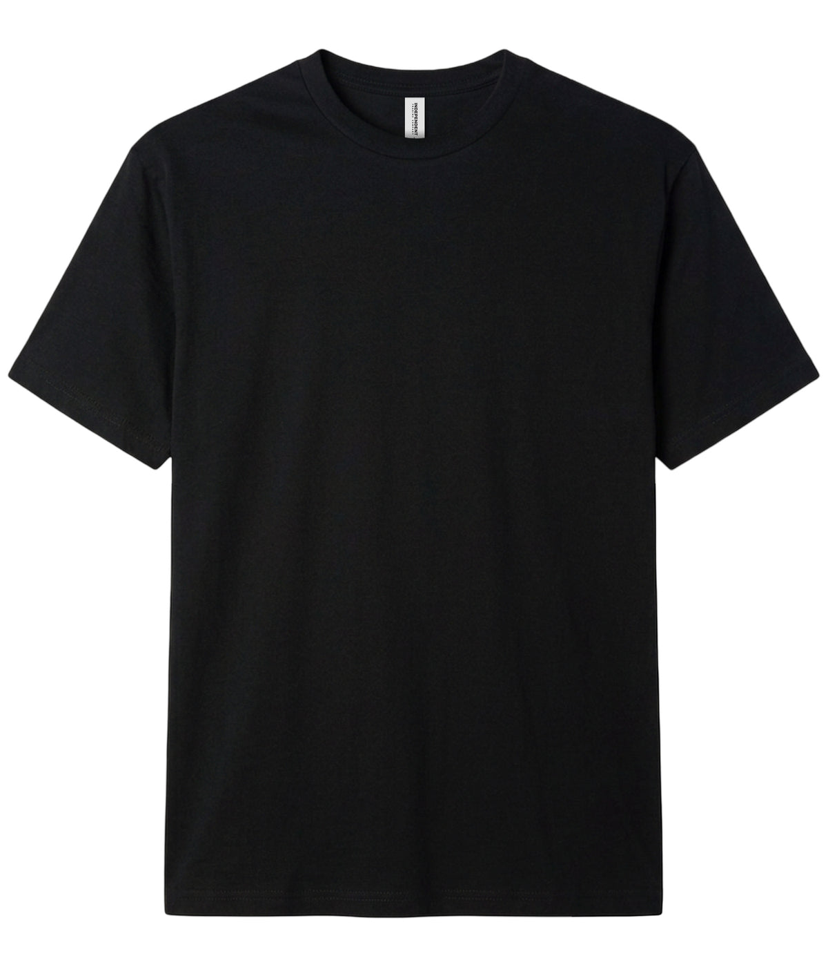 Black PRM180PT premium blank short sleeve t-shirt by Independent Trading Co., front view