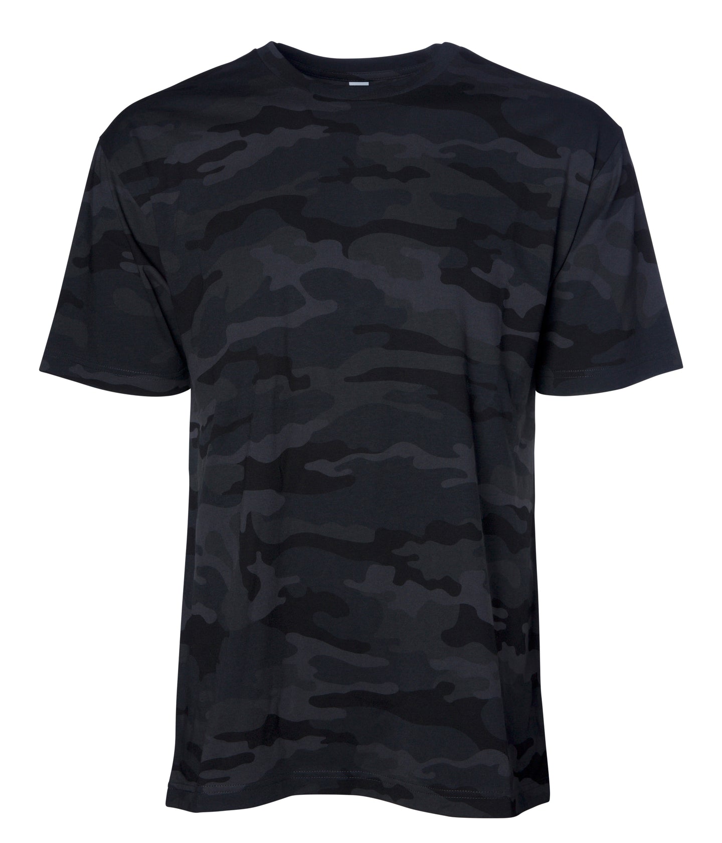 Black Camo patterned premium t-shirt on a white background