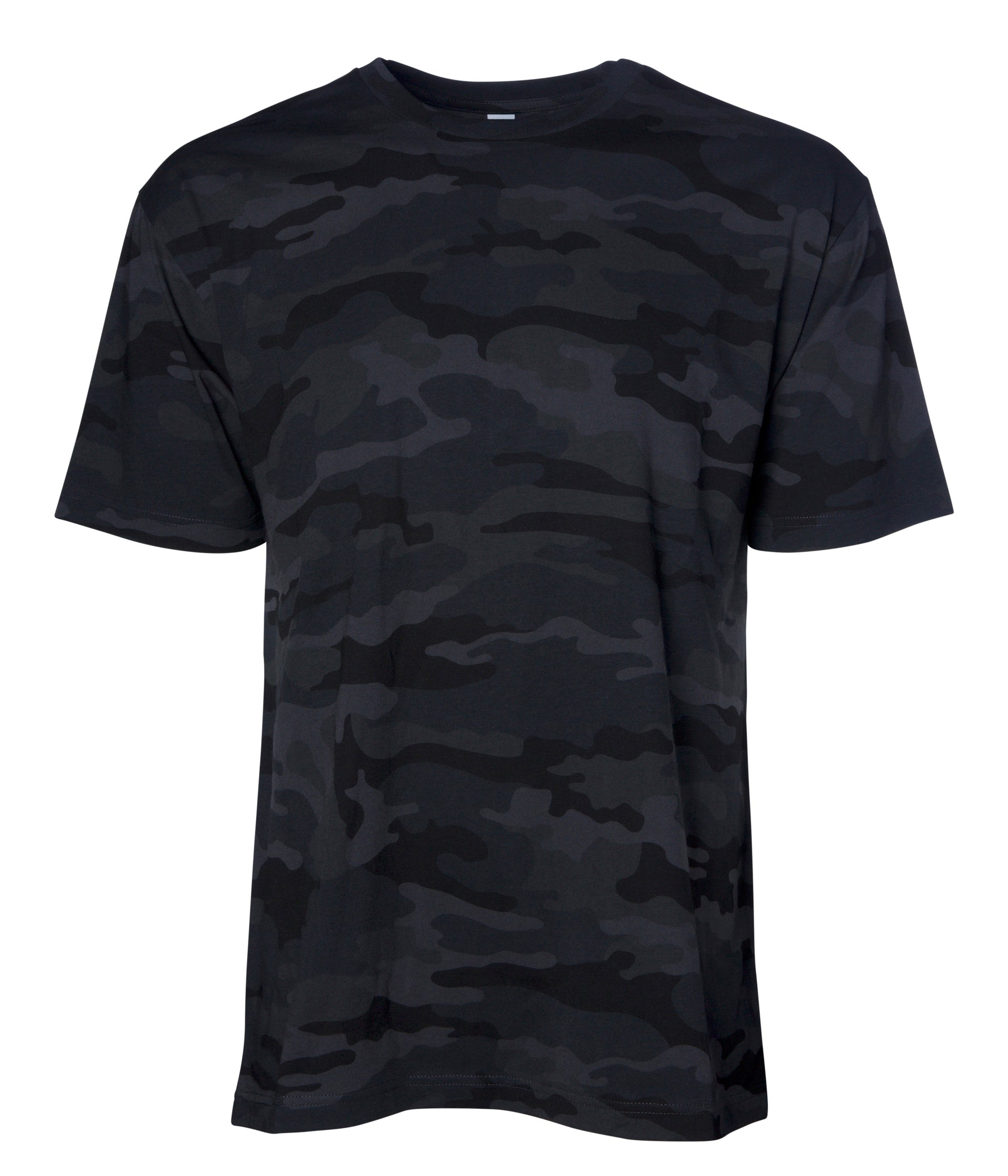 Black Camo patterned premium t-shirt on a white background