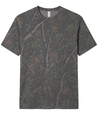 Darkwood Tree Camo PRM180PT premium blank short sleeve t-shirt by Independent Trading Co., front view