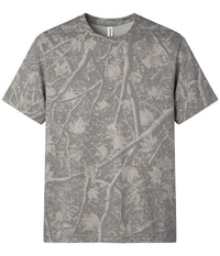Deadwood Tree Camo PRM180PT premium blank short sleeve t-shirt by Independent Trading Co., front view
