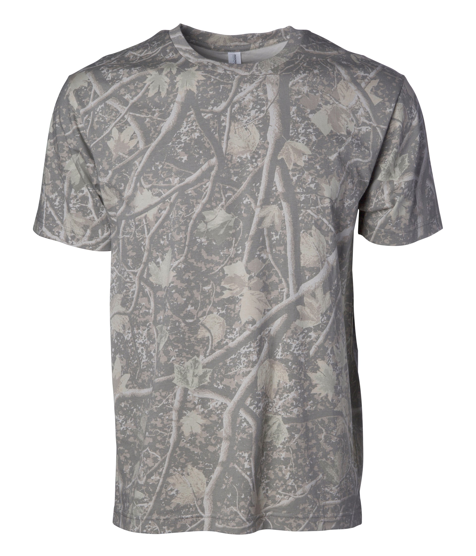 Deadwood Tree Camo patterned premium t-shirt on a white background