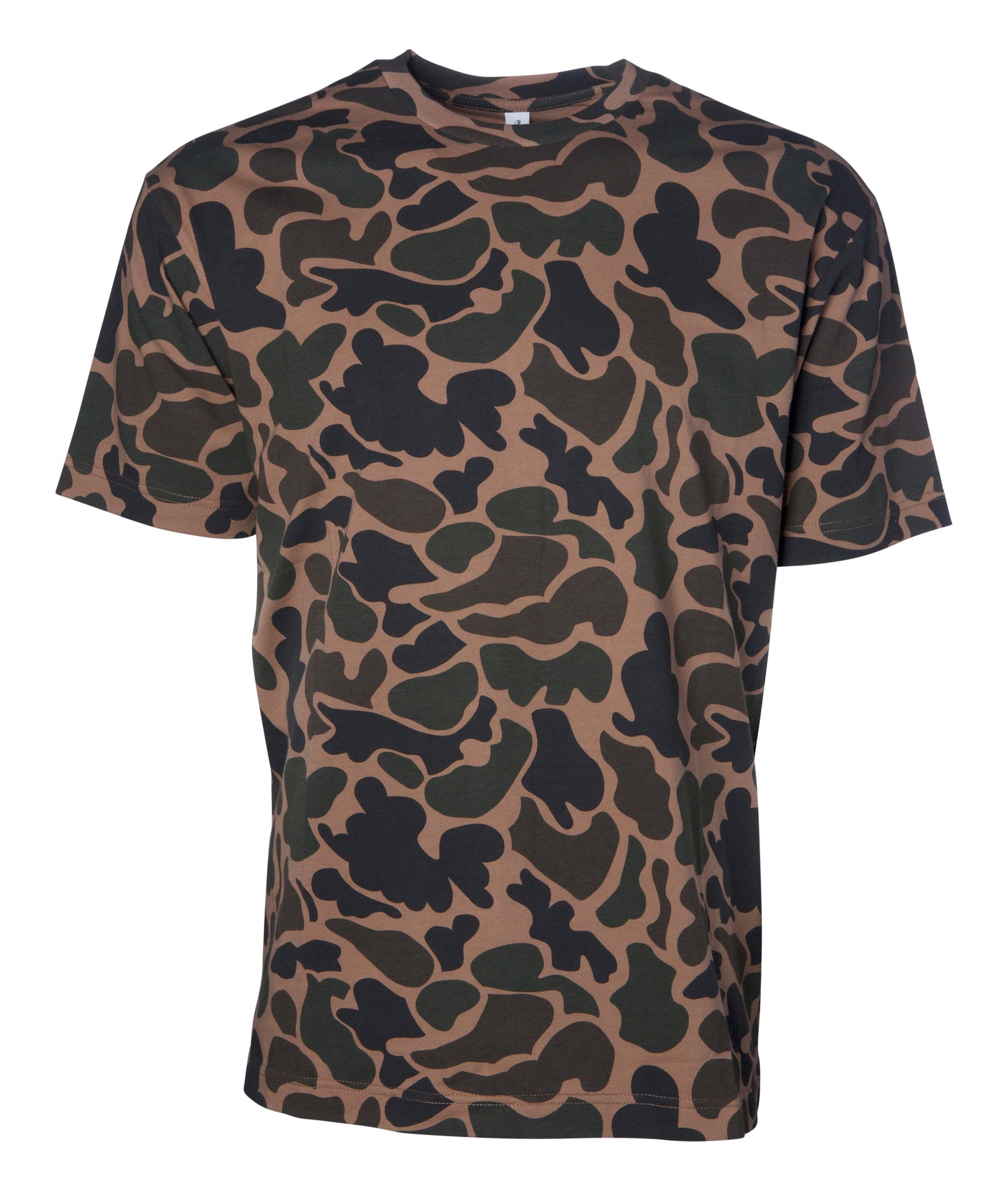 Duck Camo patterned premium t-shirt on a white background