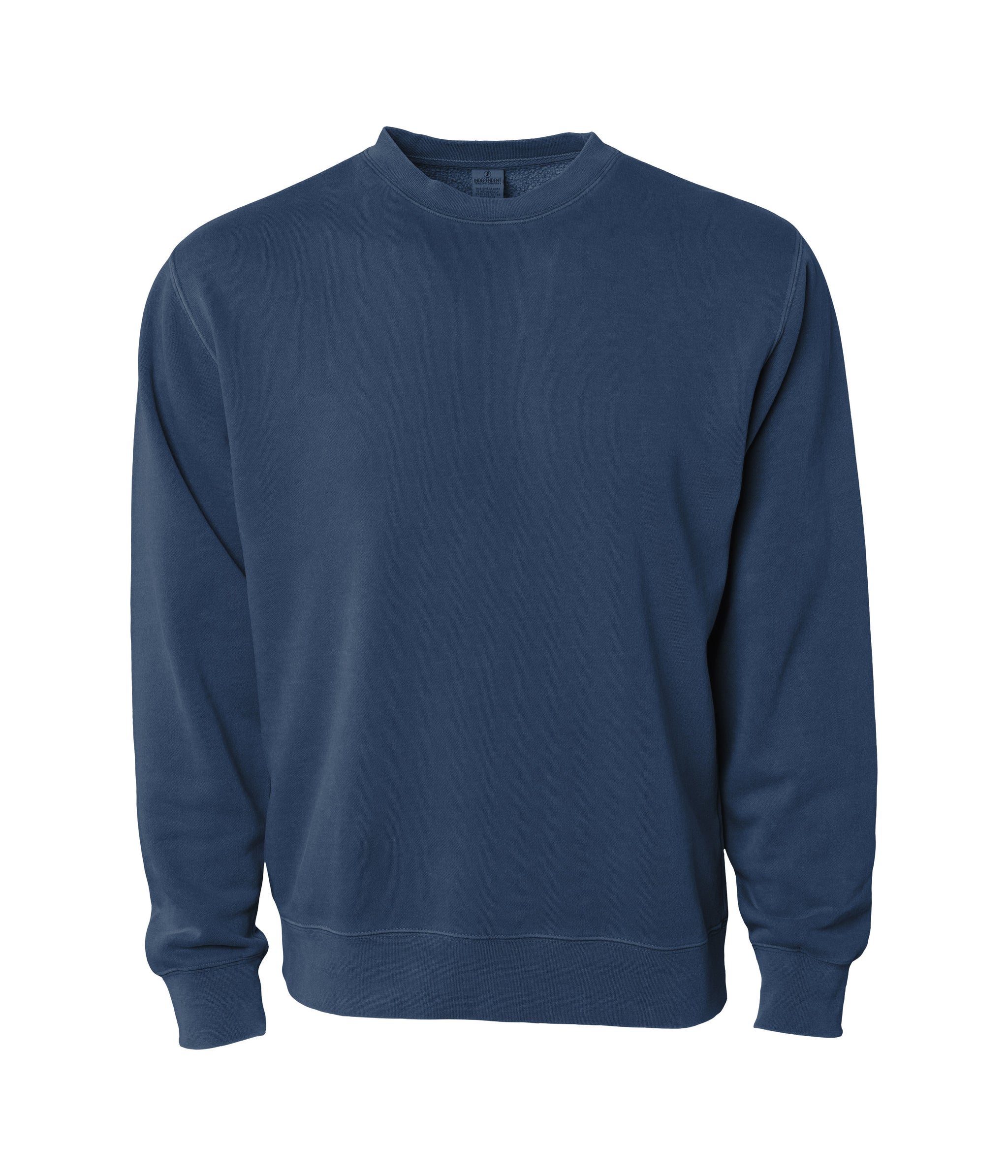 9oz. Unisex Midweight Pigment Dye Crew in Pigment Indigo - Independent Trading Company