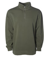 pigment dye quarter zip sweatshirt in color pigment army