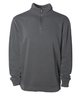 pigment dye quarter zip sweatshirt in color pigment black