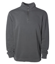 pigment dye quarter zip sweatshirt in color pigment black