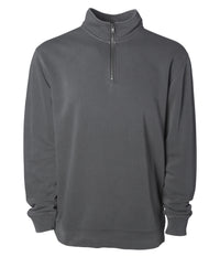 pigment dye quarter zip sweatshirt in color pigment black