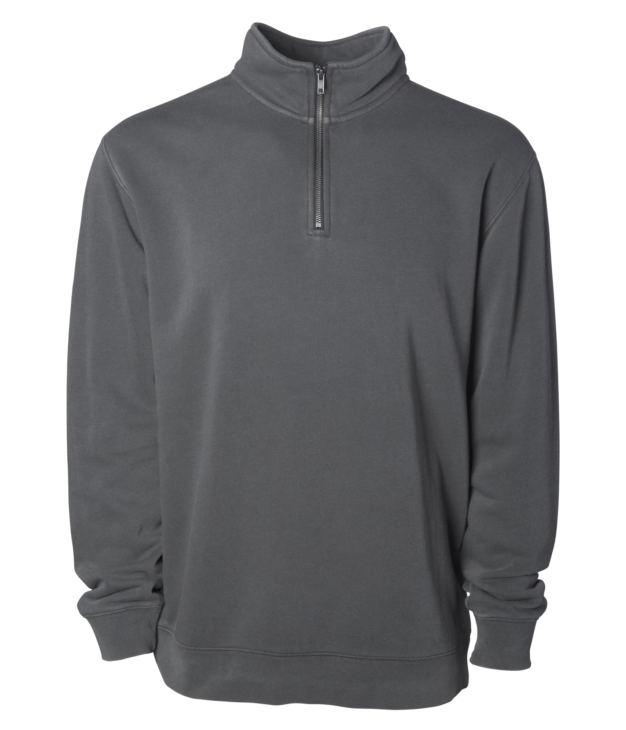 pigment dye quarter zip sweatshirt in color pigment black