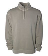 pigment dye quarter zip sweatshirt in color pigment cement