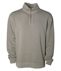pigment dye quarter zip sweatshirt in color pigment cement