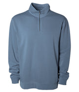 pigment dye quarter zip sweatshirt in color pigment slate blue