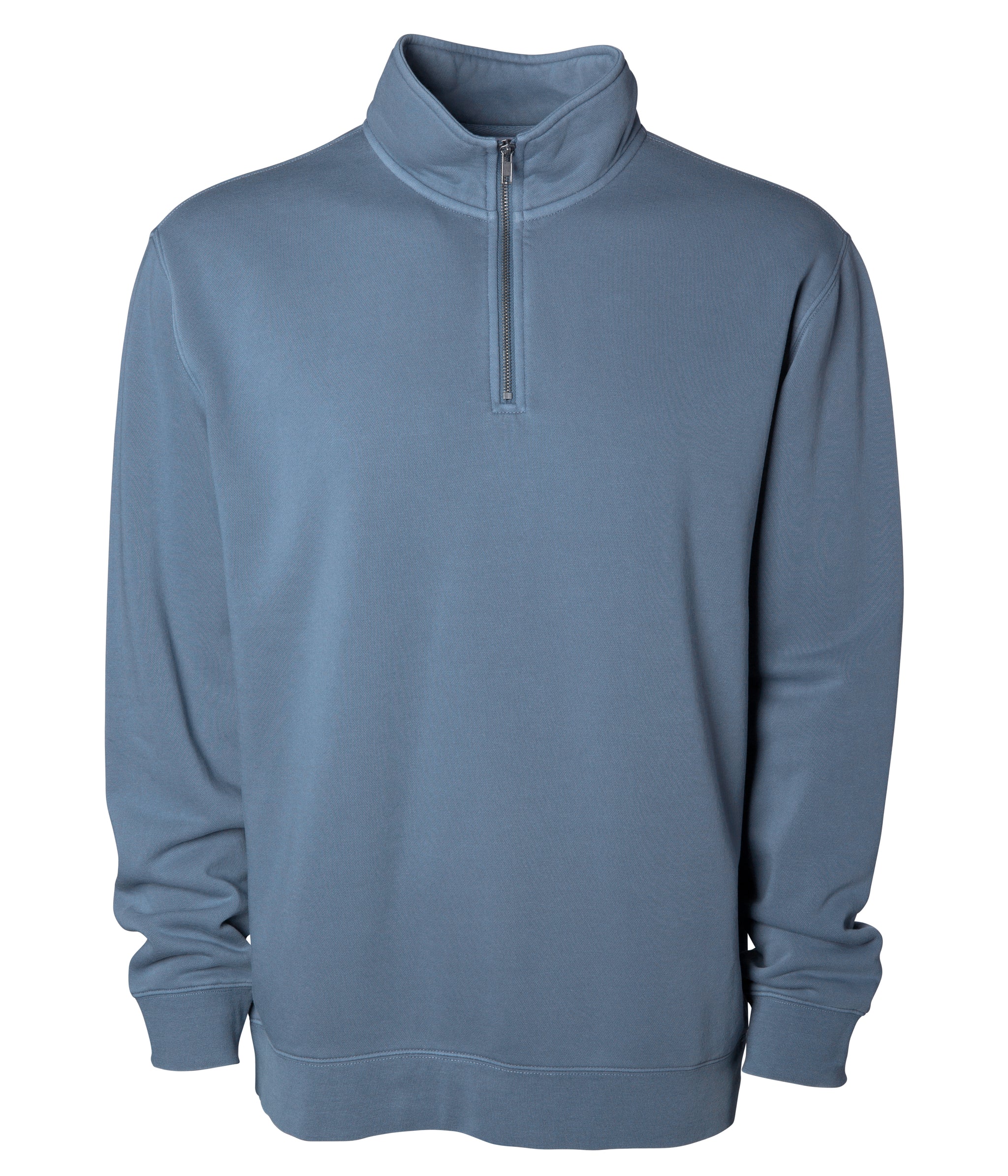 pigment dye quarter zip sweatshirt in color pigment slate blue