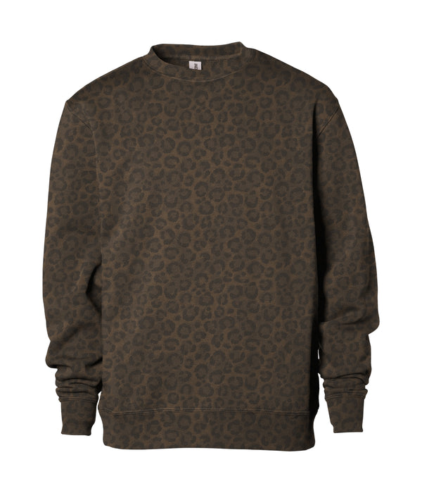 SS3001Y Youth Midweight Crew Neck in Leopard
