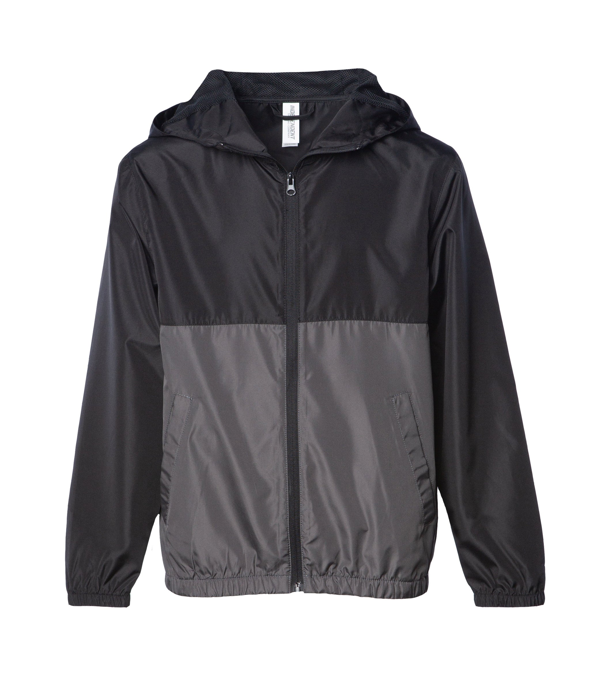 Independent Trading Co. EXP24YWZ Youth Lightweight Windbreaker Zip Jacket - Black/ Graphite - S