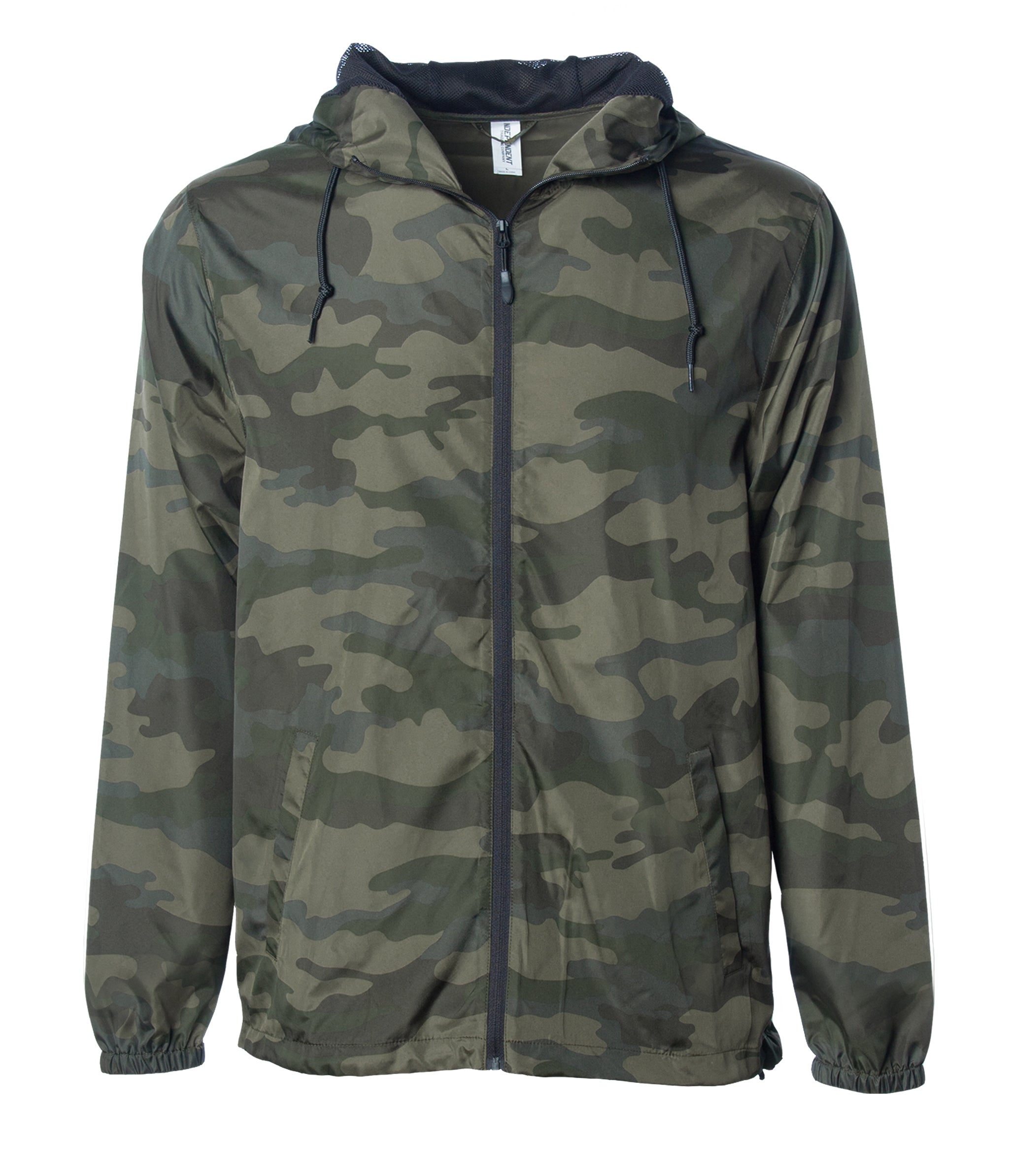 Independent Trading Company Lightweight Windbreaker Jacket, Forest Camo / Xs
