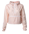 Women’s Lightweight Crop Windbreaker in color Blush/White Zip