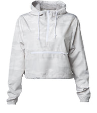 Women’s Lightweight Crop Windbreaker in color White Camo